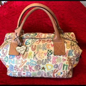 Dooney & Bourke Scribble MultiColor Duffel Handbag